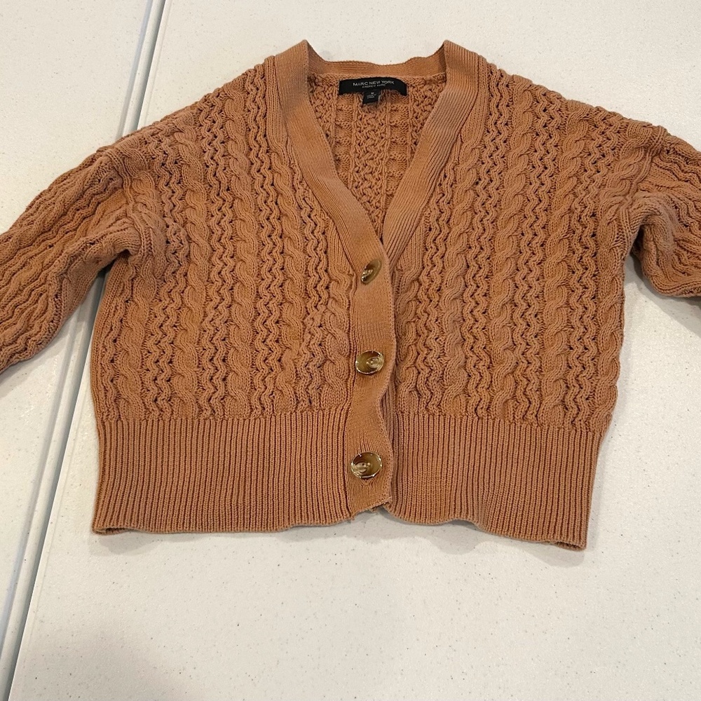 Cropped Marc New York Cable Knit Sweater